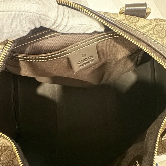 Gucci Brown GG Supreme Canvas Boston Bag with Dark Brown Leather Trim - Picture 8 of 10